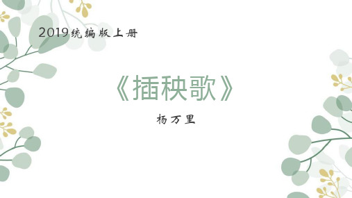 6.3 《插秧歌》课件(32张PPT)2021-2022学年统编版高中语文必修上册第二单元