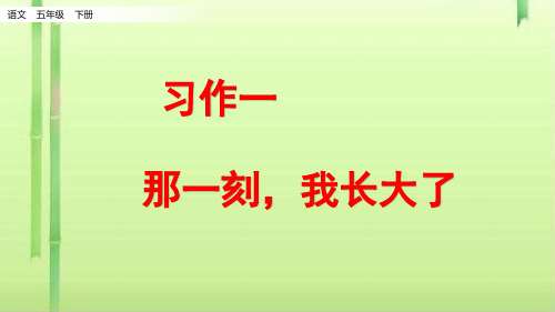 五年级下册语文课件-习作：那一刻,我长大了(2) 人教部编版 (共11张PPT)