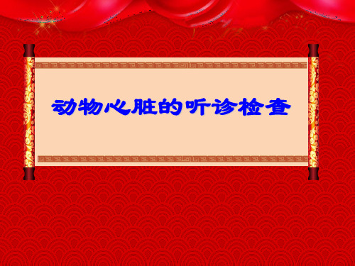 动物心脏的听诊检查 PPT