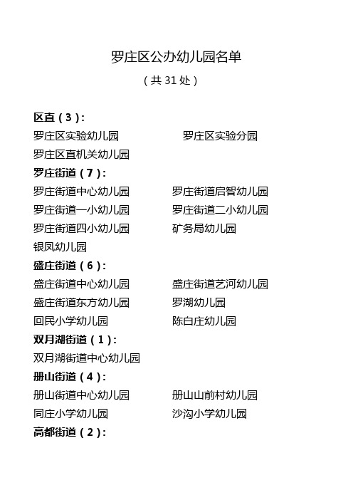 罗庄区公办幼儿园名单