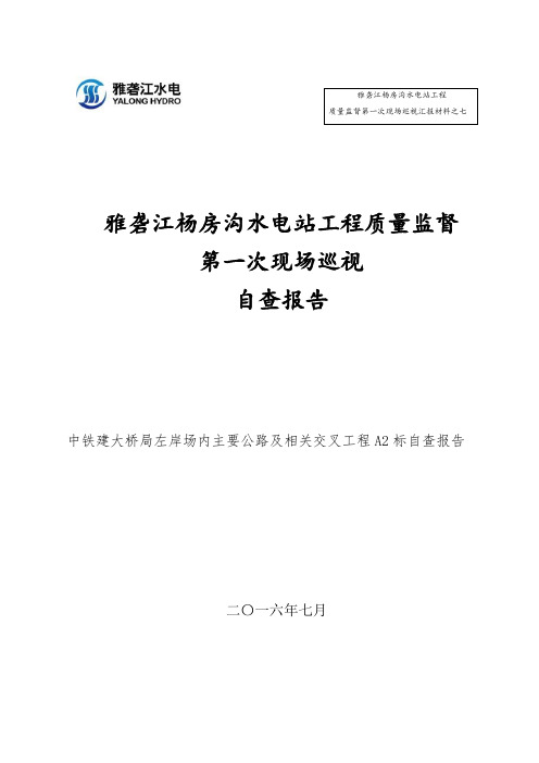 (建筑工程质量)水电站工程质量监督年工程施工自检报告