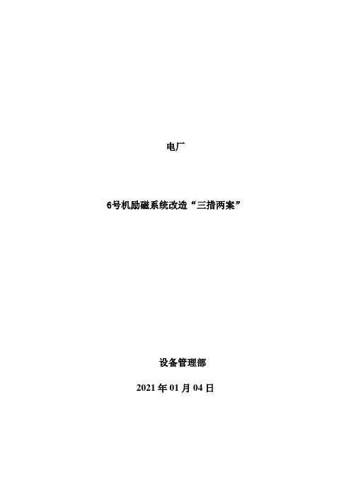 电厂机组励磁系统升级改造三措两案