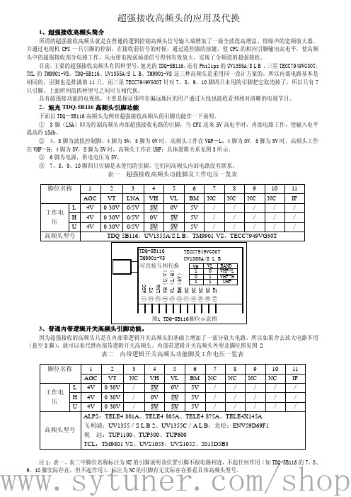 超强接收高频头应用及代换