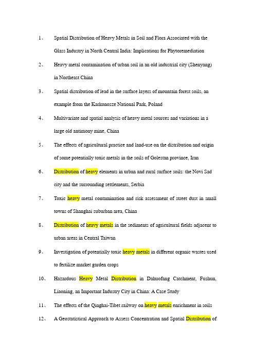 soil heavy metals distirbution