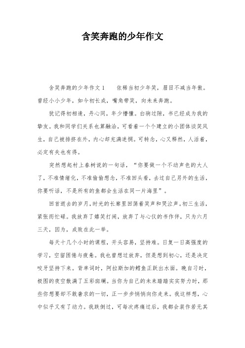 含笑奔跑的少年作文