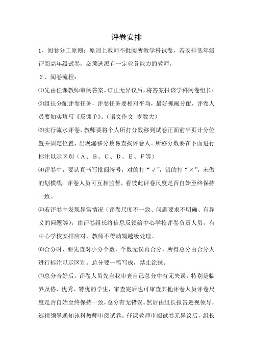 评卷安排