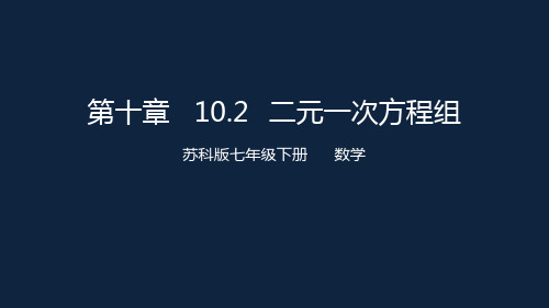 苏科版数学七年级下册 102 二元一次方程组 课件共19张