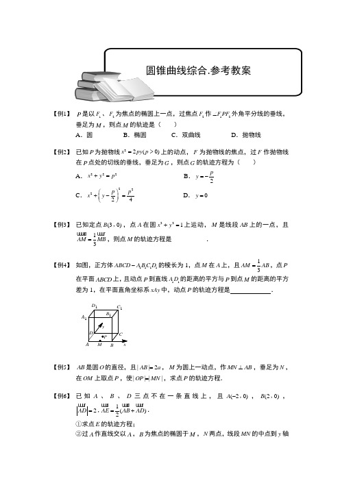 圆锥曲线综合.参考教案.学生版 普通高中数学复习讲义Word版