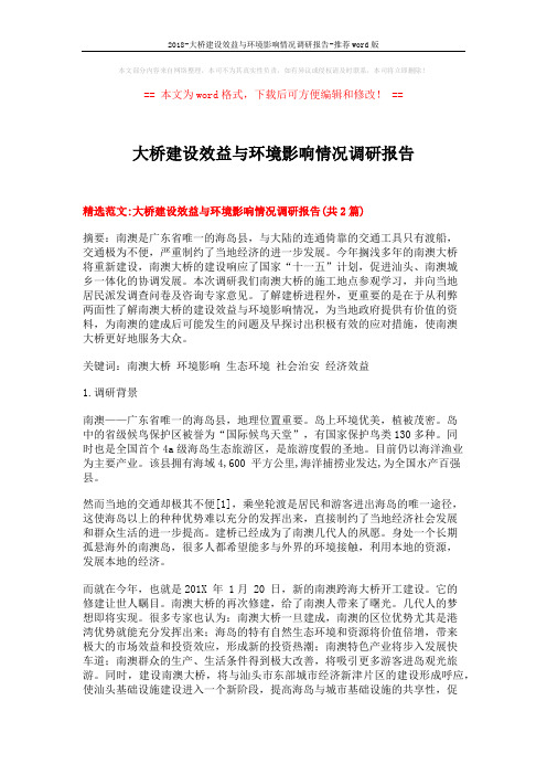 2018-大桥建设效益与环境影响情况调研报告-推荐word版 (12页)
