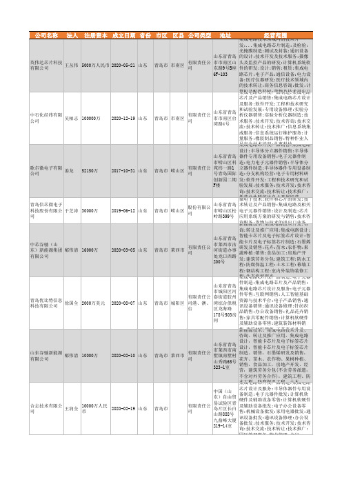 2021年青岛市芯片行业企业名录630家