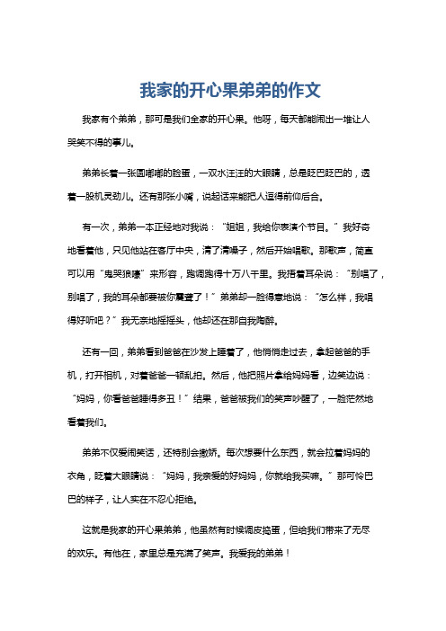 我家的开心果弟弟的作文