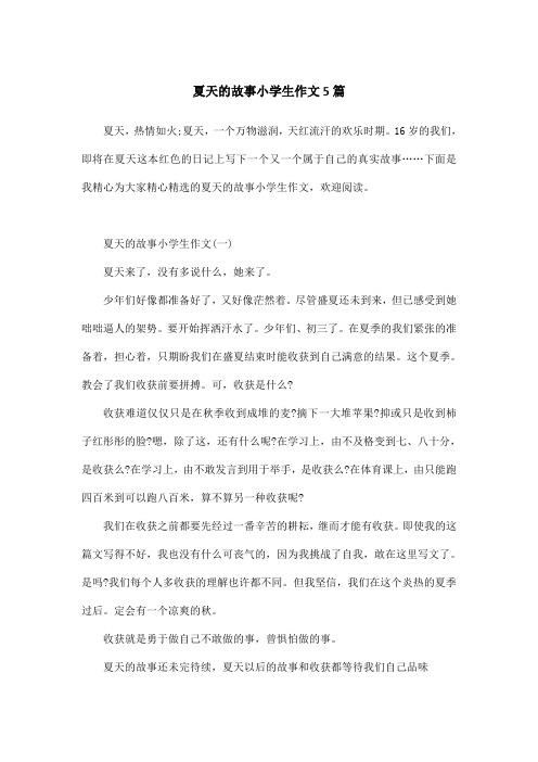 夏天的故事小学生作文5篇