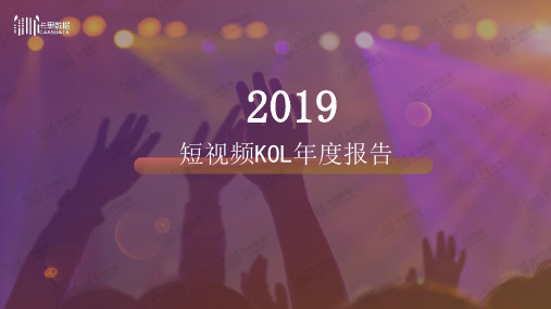 2019短视频KOL年度报告