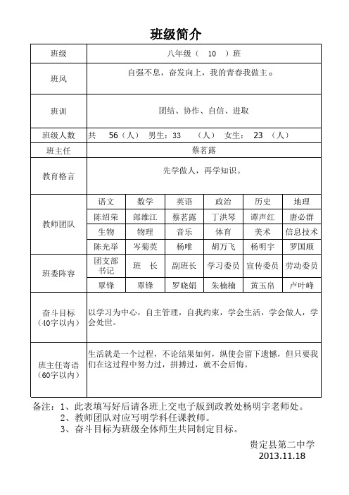 班级简介-八(10)班