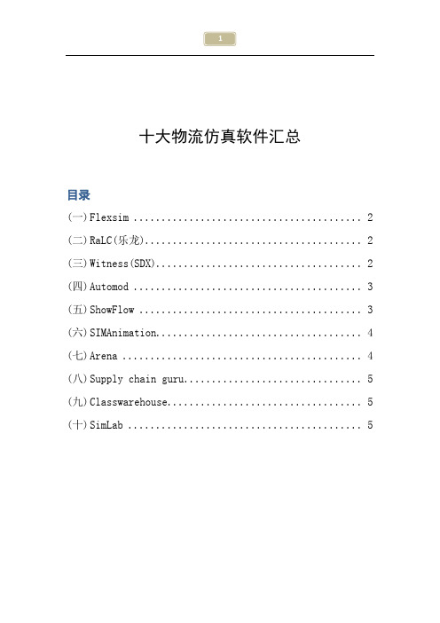 十大物流仿真软件汇总