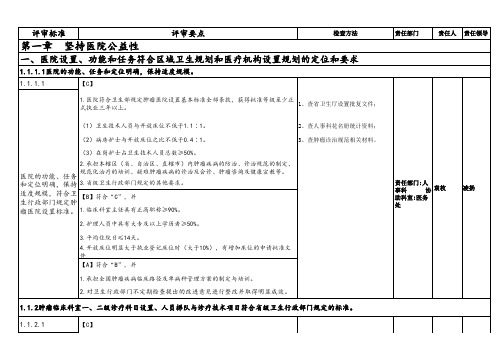 三级肿瘤医院评审标准实施细则分解第二稿