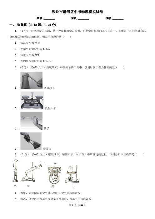 铁岭市清河区中考物理模拟试卷