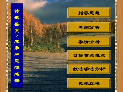 高考复习诗歌鉴赏之意象和思想感情 PPT课件
