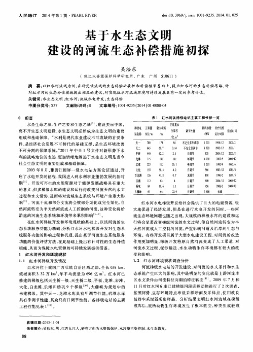 基于水生态文明建设的河流生态补偿措施初探