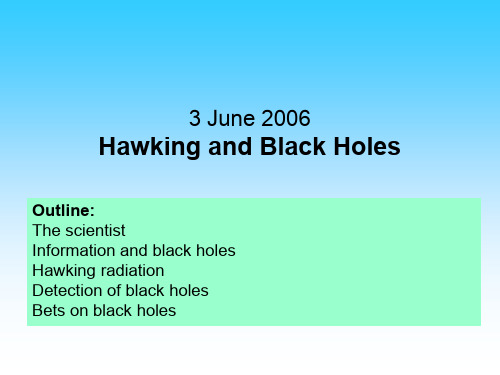 霍金与黑洞学说【英文】Hawking