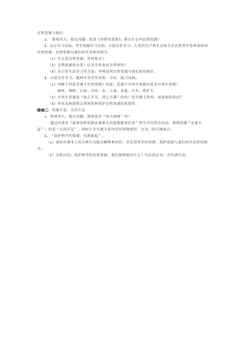 自然资源与我们