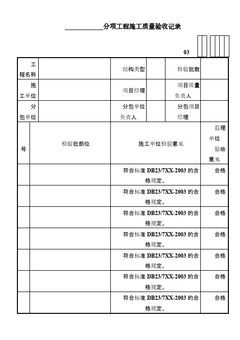 装饰工程检验批资料全套