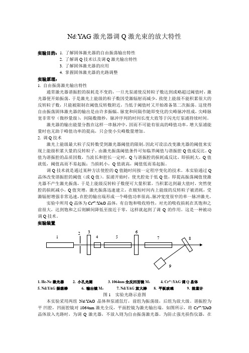 Nd：YAG激光器调Q激光束的放大特性