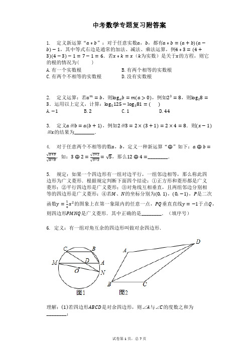 中考数学专题复习