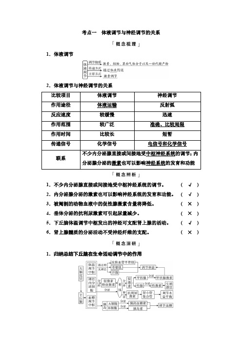 人教(2019)生物选择性必修一(学案+练习)：体液调节与神经调节的关系