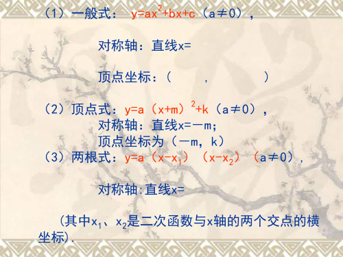 二次函数知识点复习PPT课件