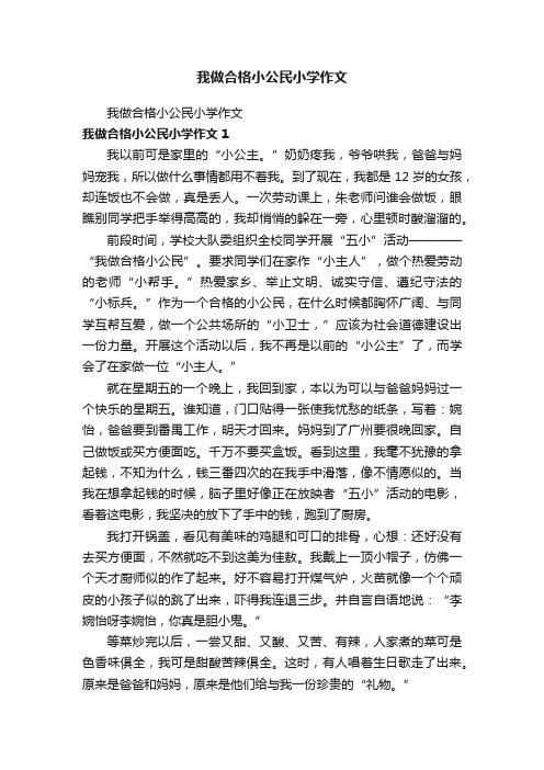 我做合格小公民小学作文