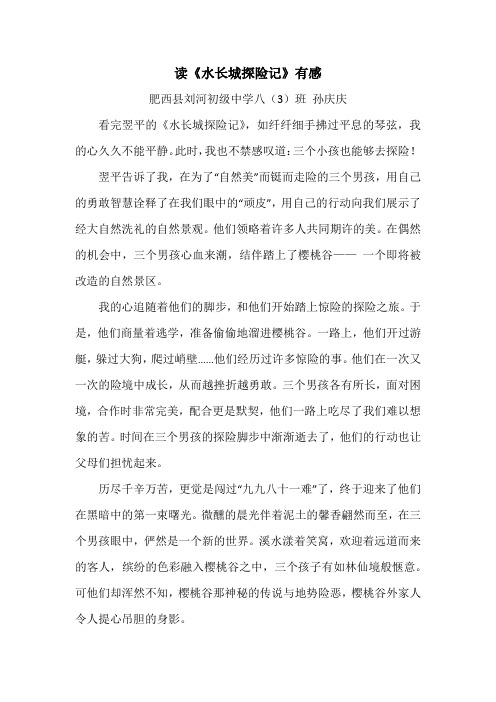 读《水长城探险记》有感