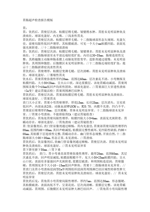 胃肠超声检查报告模版