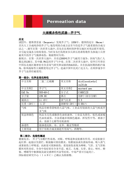 大规模杀伤性武器—芥子气