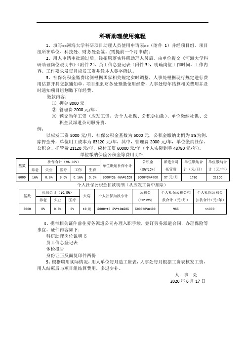 科研助理使用流程