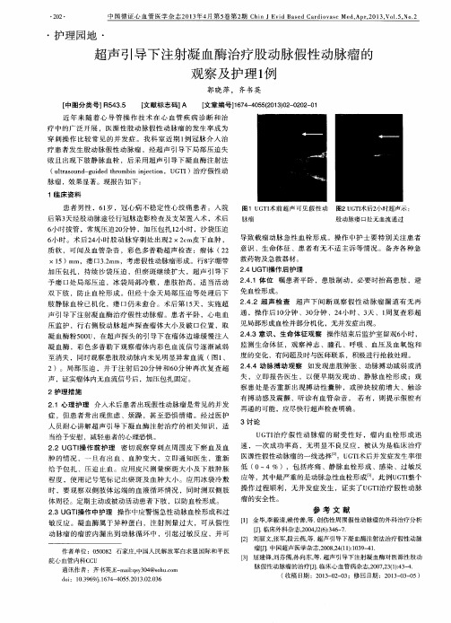 超声引导下注射凝血酶治疗股动脉假性动脉瘤的观察及护理1例