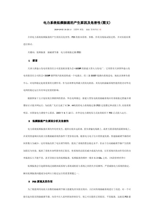电力系统低频振荡的产生原因及危害性