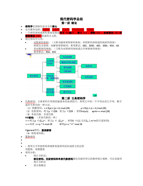 现代密码学总结汇总