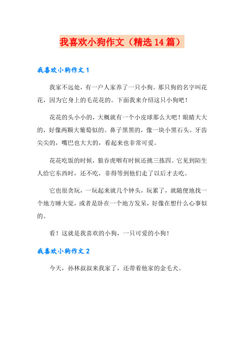 我喜欢小狗作文(精选14篇)