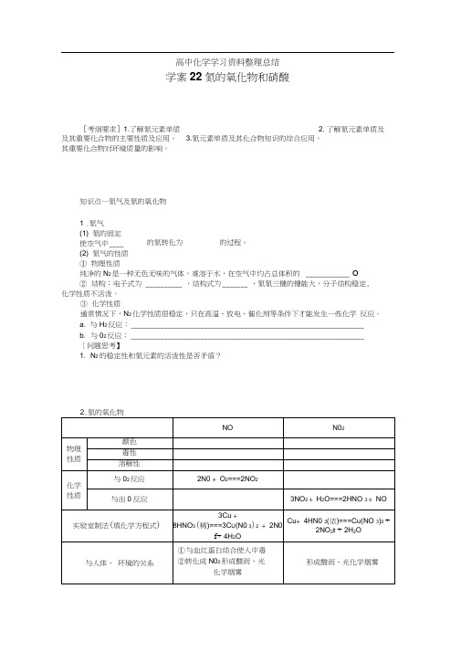 第四章学案22氮的氧化物和硝酸