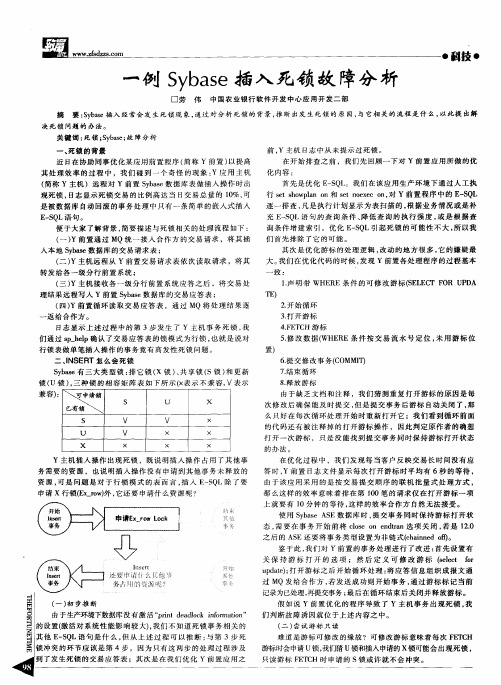 一例Sybase插入死锁故障分析