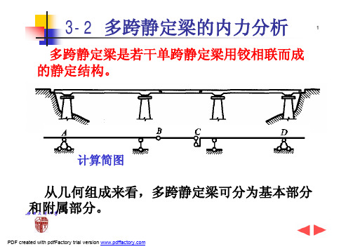 西南交通大学考研结构力学最新课件多跨静定梁的内力分析