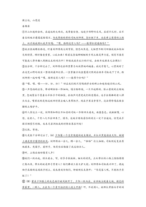 秦锦屏《微尘远,山花近》阅读练习及答案