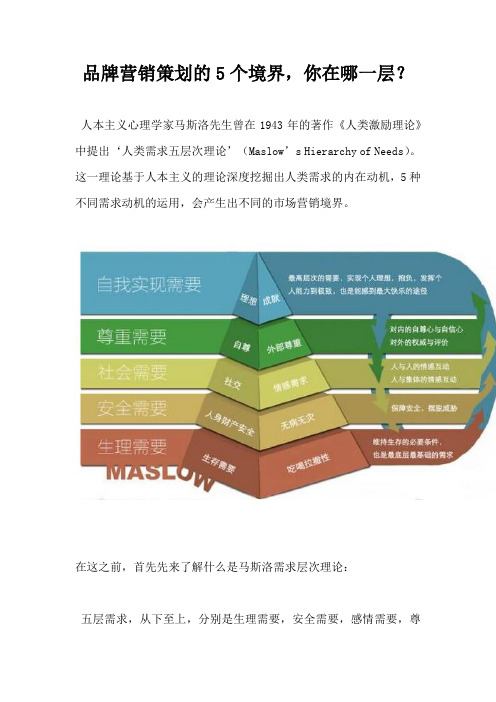 品牌营销策划的5个境界你在哪一层