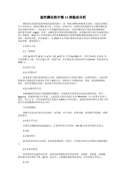 急性磷化铝中毒14例临床分析