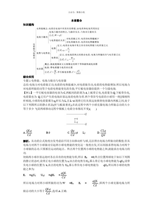物理鲁科版选修3-1学案：第2章电势能与电势差Word版含解析