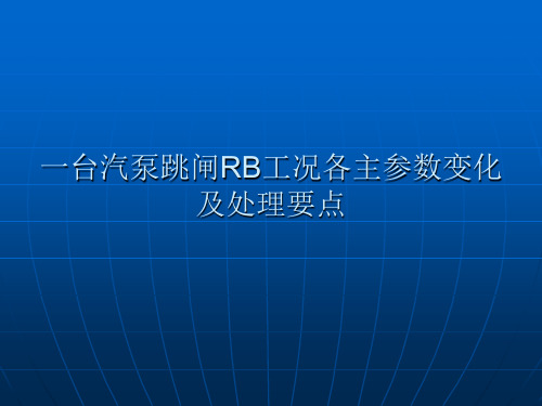 一台汽泵跳闸RB工况各主参数变化及处理要点