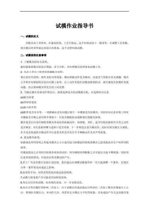 试模作业指导书