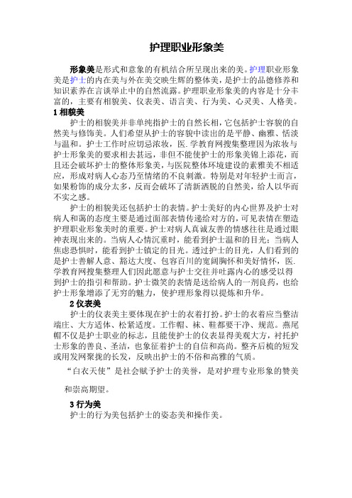 护理职业形象美
