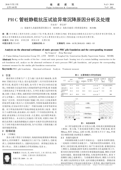 phc管桩静载抗压试验异常沉降原因分析及132751423